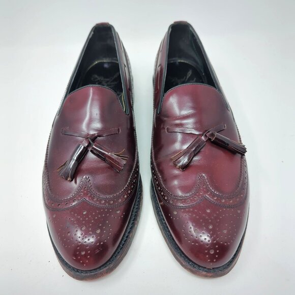 Vintage Florsheim Loafers Shoes 11 Red Tassel Wingtip - Picture 2 of 16